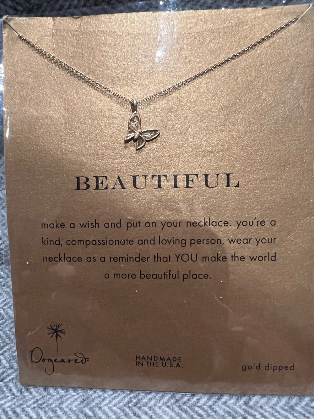 Dogeared Gold Dipped Butterfly Pendant for Women Necklace - Beautiful